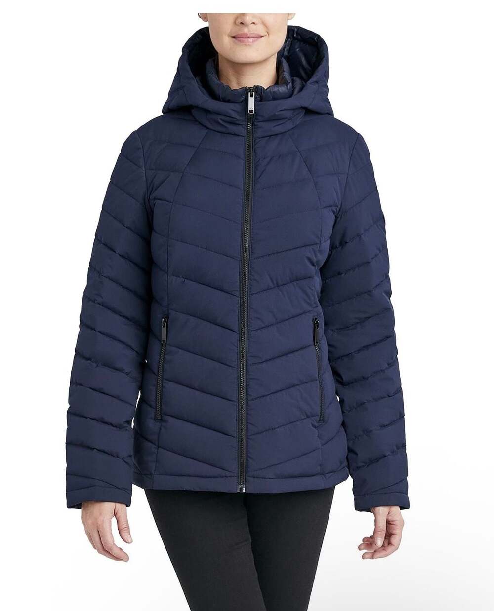 HFX Performance Women's Short Stretch Quilted Hooded Puffer Jacket